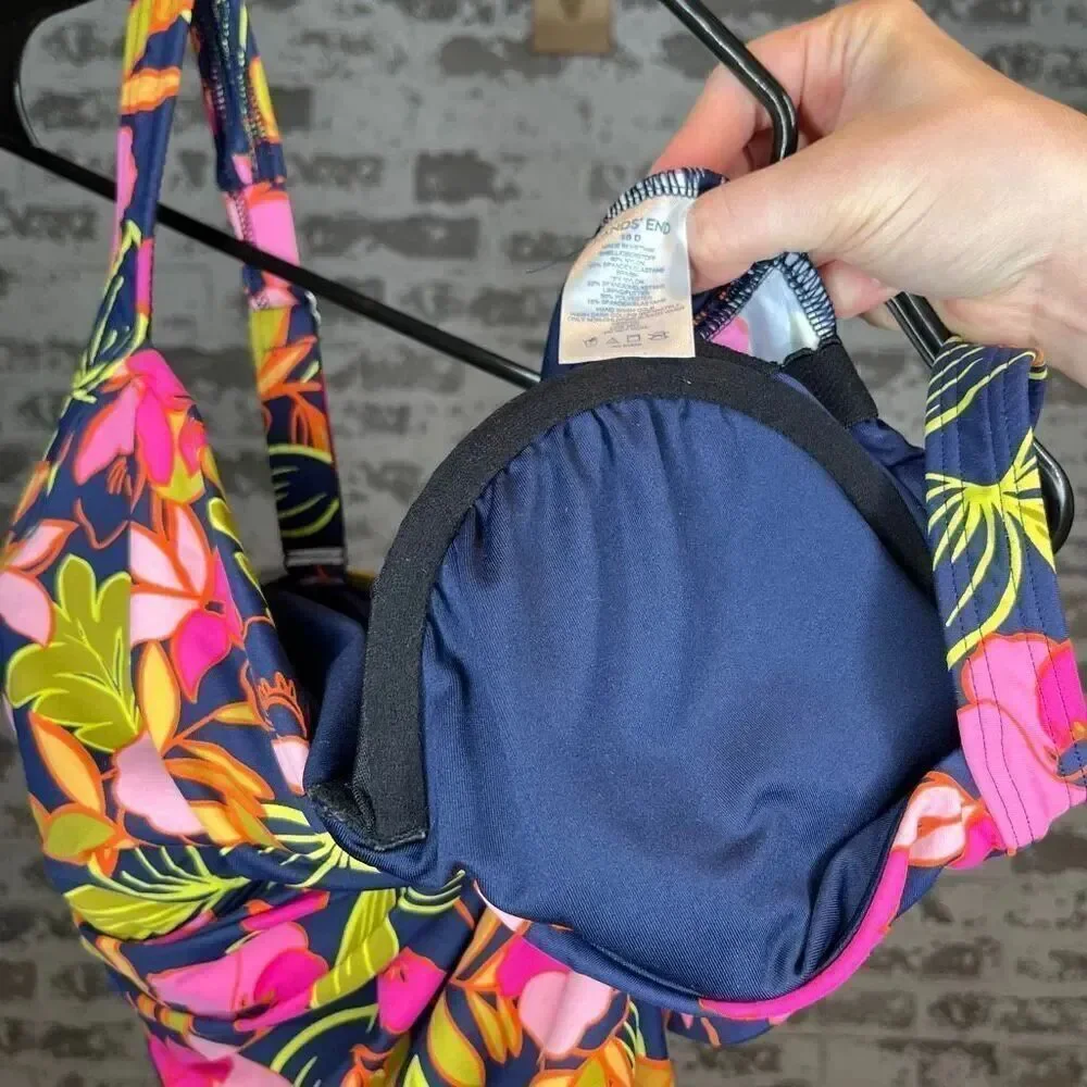 Lands end | women floral tankini swim top padded